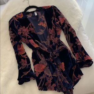 RAT & BOA • Size Small • Velvet Floral Romper